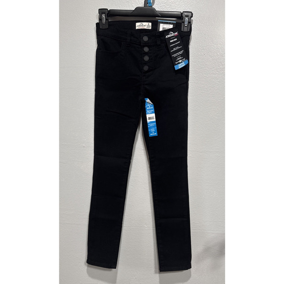 Jordache Girls Super Skinny Jeans High Rise Adjustable Waist Pants Size 8 Black - Picture 1 of 12